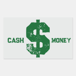 CASH GELD RECHTECKIGER AUFKLEBER