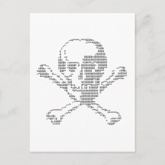Cash Skull aus Piratenflagge ascii art Postkarte
