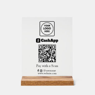 CashApp-QR-Code   Individuelles Geschäftsscan-to-P Acrylschild