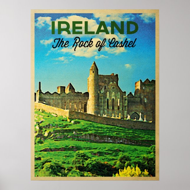 Cashel-Rock in Vintag Irland Poster (Vorne)