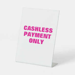 Cashless Payment Sign, Retail Store, Boutique Sockelschild