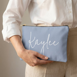 Cashmere Blue Personalized Bridal Party Pouch Gift Zubehörtasche