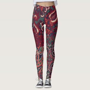 Cashmere Paisley Silk: Abstraktes Vintages Patchwo Leggings