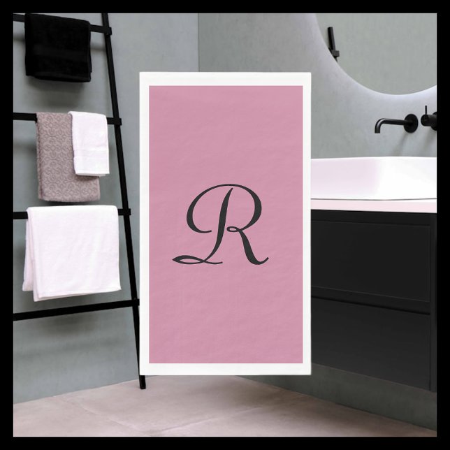 Cashmere Rose Rosa Mit Monogramm Minimalistische P Serviette (Von Creator hochgeladen)
