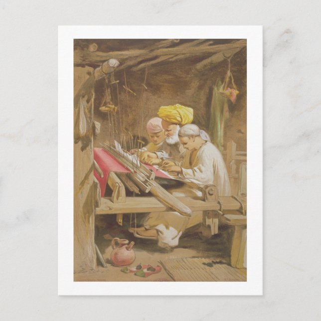 Cashmere Shawls: Weaving, 1863 (Chromolitho) Postkarte (Vorderseite)