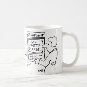 Cashpoint-Geldautomat frage Kunden zu sagen Bitte Tasse