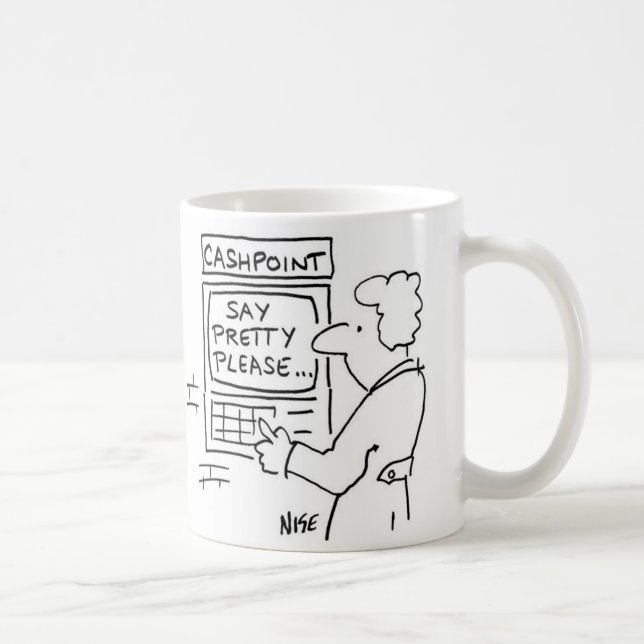 Cashpoint-Geldautomat frage Kunden zu sagen Bitte Tasse (Rechts)