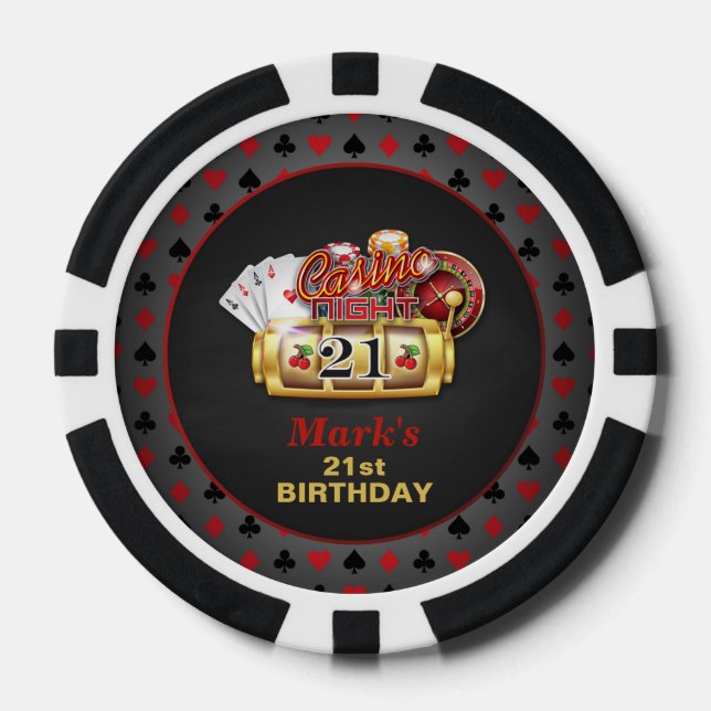 Casino 21. Geburtstag Poker Chip (Vorderseite)