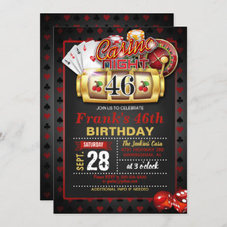 Casino 46. Geburtstag Einladung