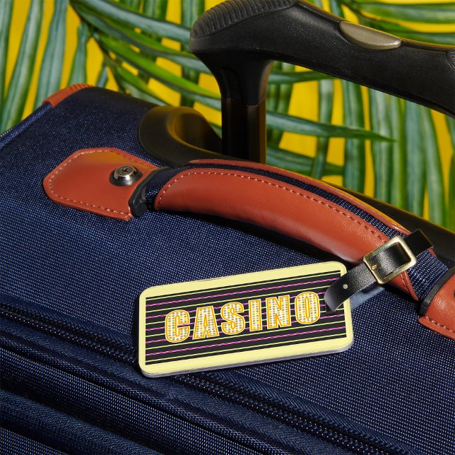 Casino Anmeldung mit Neon Polka Dot Letters Gepäckanhänger (Von Creator hochgeladen)