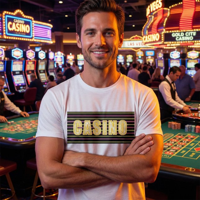 Casino Anmeldung mit Neon Polka Dot Letters T-Shirt (Von Creator hochgeladen)