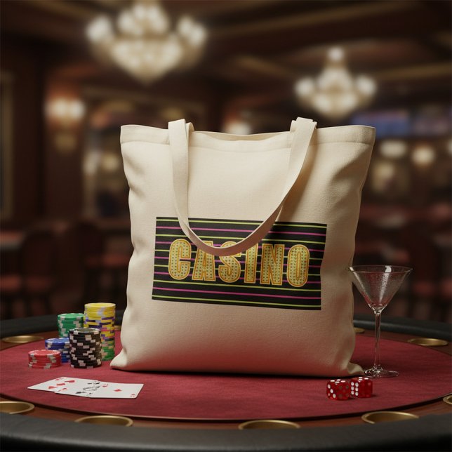 Casino Anmeldung mit Neon Polka Dot Letters Tragetasche (Von Creator hochgeladen)