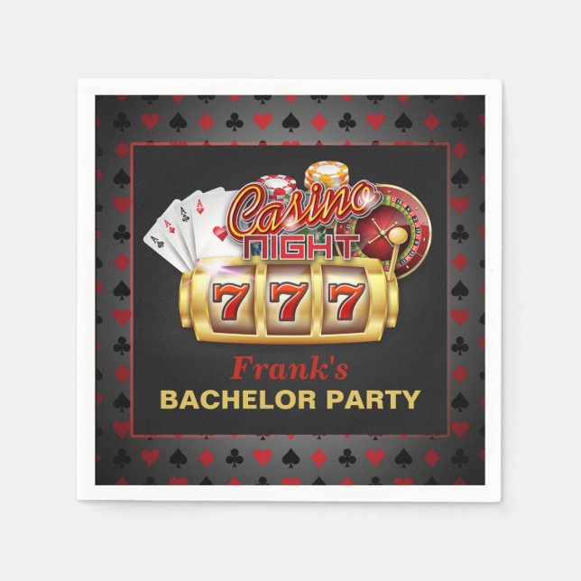 Casino Bachelor Party Paper Napkins Serviette (Vorderseite)