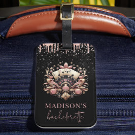 Casino Bachelorette Luxus Black Pink Gold Gepäckanhänger