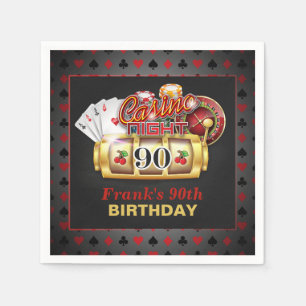 Casino Birthday Paper Napkins - 90. Geburtstag Serviette