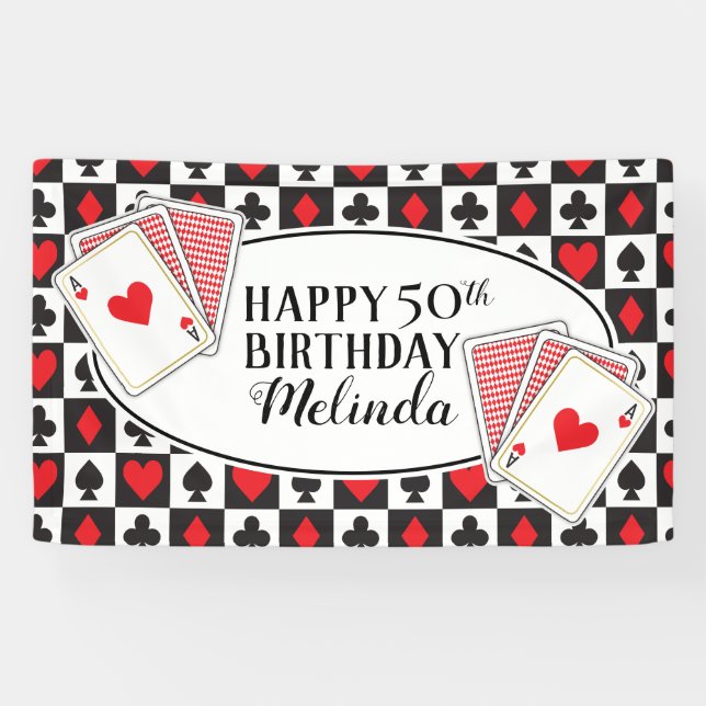 Casino Birthday Party Banner (Horizontal)