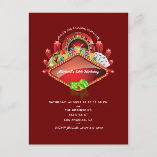 Casino Birthday Party Postkarte