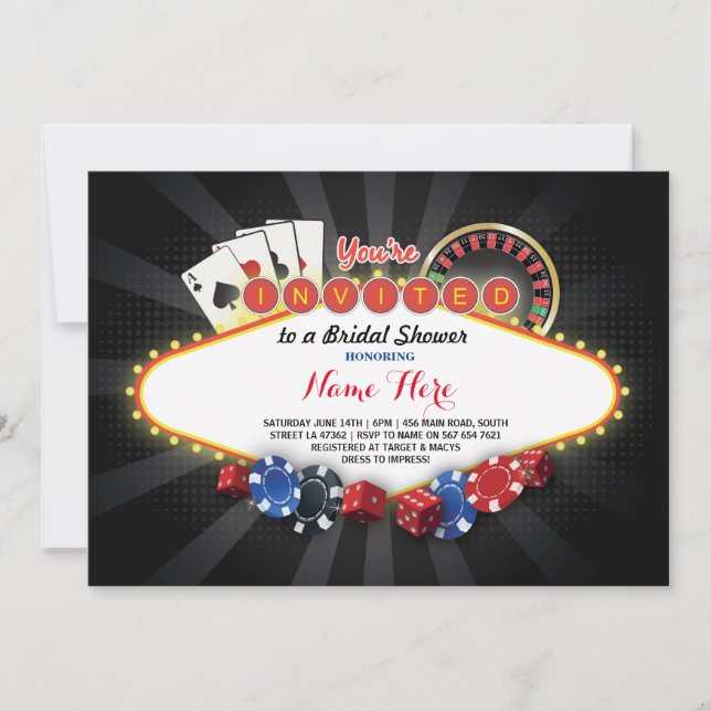 Casino Brautparty Night Las Vegas Party Einladung (Vorderseite)