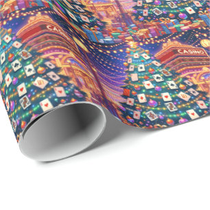 Casino Card Tafelchips Weihnachtsbaum mit Karten Geschenkpapier