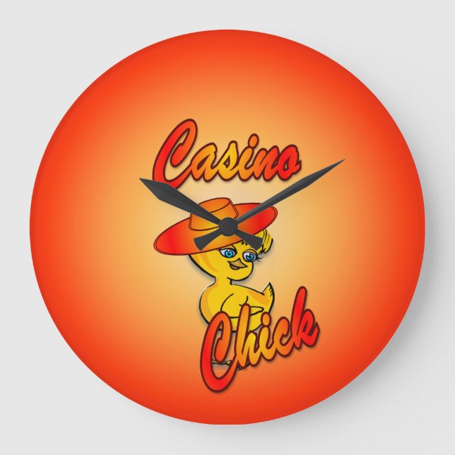 Casino Chick #5 Große Wanduhr (Vorderseite)