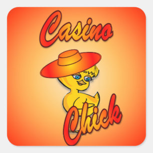 Casino Chick #5 Quadratischer Aufkleber