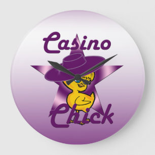 Casino Chick #9 Große Wanduhr