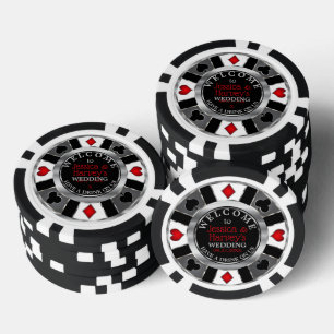 Casino Chip Hochzeit - Getränk auf uns - Silber &