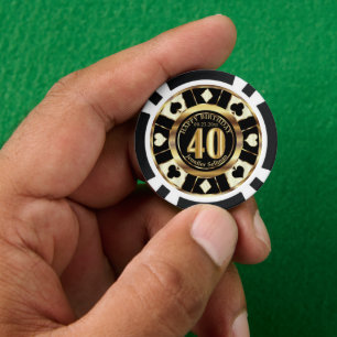 Casino Chip Las Vegas 40. Geburtstag - Creme