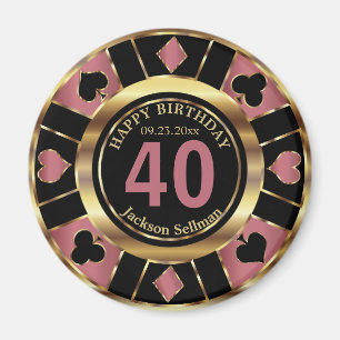Casino Chip Las Vegas Geburtstag - Rose Gold Magnet