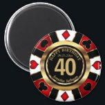 Casino Chip Las Vegas Geburtstag - Rotes Magnet<br><div class="desc">📌 BITTE LESEN!! Las Vegas Poker Chip Geburtstag in Hübschem Rot und Imitate Gold Design Magnet. Dieses Design funktioniert für jeden Geburtstag, wie zum Beispiel einen 21. Geburtstag, 30., 40., 50., 60., 70. Geburtstag... .Mach es in jedem Alter, das du willst. ✔ Hinweis: Nicht alle Vorlagenbereiche müssen geändert werden. 📌...</div>
