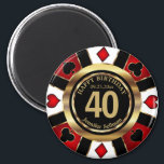 Casino Chip Las Vegas Geburtstag - Rotes Magnet<br><div class="desc">📌 BITTE LESEN!! Las Vegas Poker Chip Geburtstag in Hübschem Rot und Imitate Gold Design Magnet. Dieses Design funktioniert für jeden Geburtstag, wie zum Beispiel einen 21. Geburtstag, 30., 40., 50., 60., 70. Geburtstag... .Mach es in jedem Alter, das du willst. ✔ Hinweis: Nicht alle Vorlagenbereiche müssen geändert werden. 📌...</div>