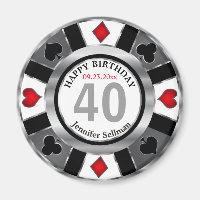 Casino Chip Las Vegas Geburtstag - Silber