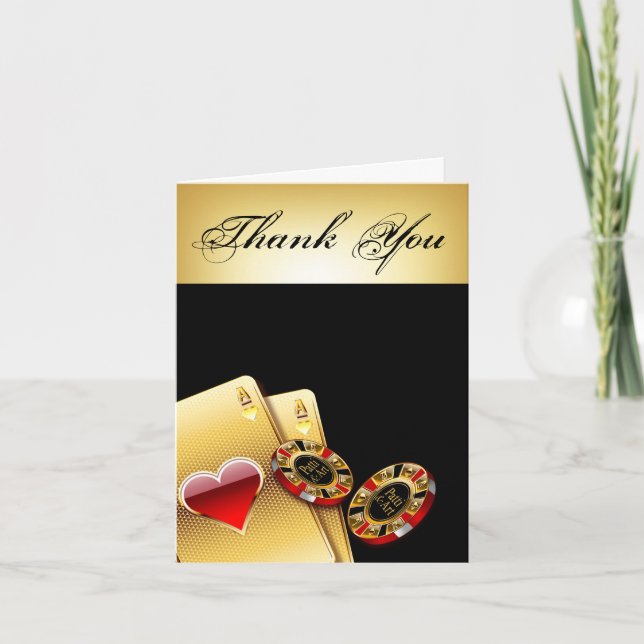 Casino Chip Vielen Dank, dass Sie mir GEFRAGT habe Dankeskarte (Vorderseite)