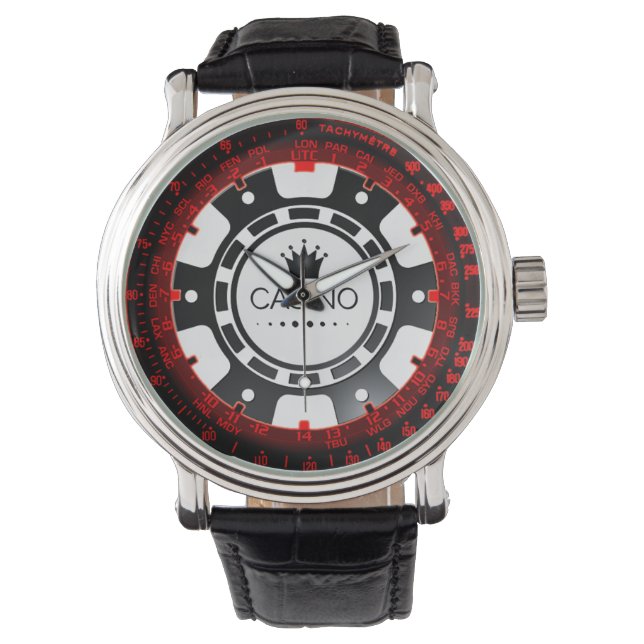 Casino Chip Watch Armbanduhr (Vorderseite)