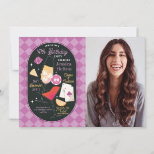 Casino Cocktails Las Vegas Geburtstag Foto Rosa Einladung