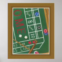 Casino Craps Tisch mit Chips und Würfeln