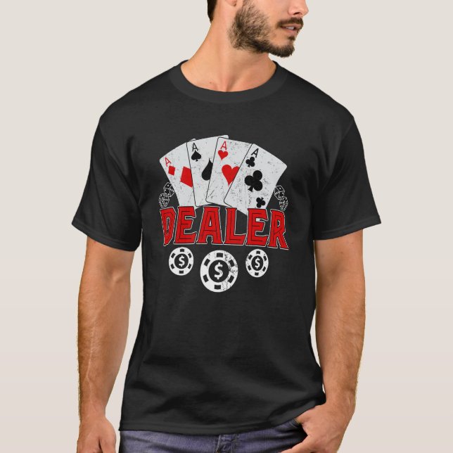 Casino Dealer Halloween Kostüme Shirt Poker Gambli (Vorderseite)