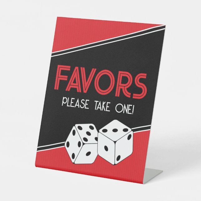 Casino Dice Gastgeschenk Sockelschild (Vorderseite)