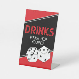 Casino Dice Party Drinks Unterschreiben Sockelschild