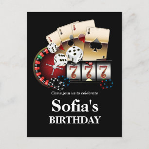 Casino Erwachsene Spiel Geburtstag Postkarte Einla