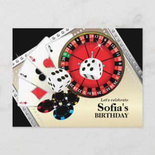 Casino Erwachsene Spiel Geburtstag Postkarte Einla