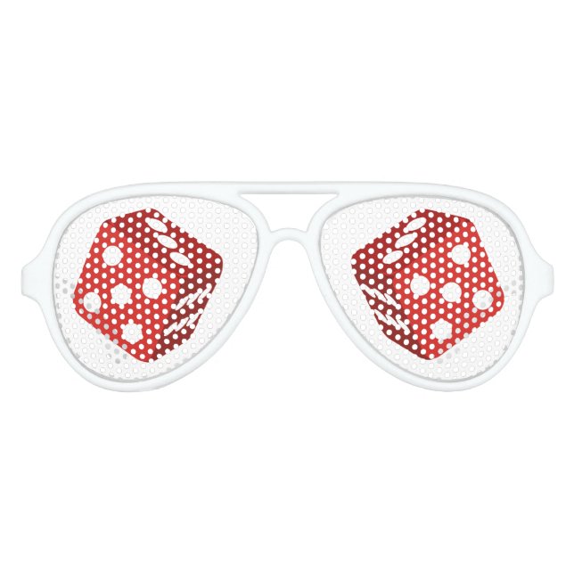 Casino Gambling Craps Red Dice Partybrille (Vorderseite)