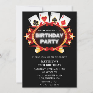 Casino Gambling Las vegas Poker 97. Geburtstag Einladung
