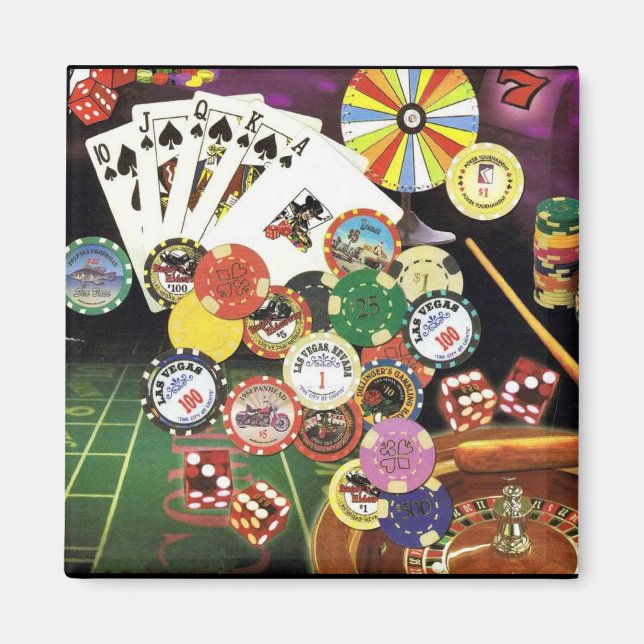 Casino Gambling - Poker, Craps, Roulette Magnet (Vorne)