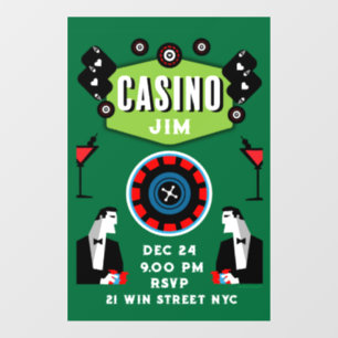 Casino Gambling Poker Roulette Fensteraufkleber