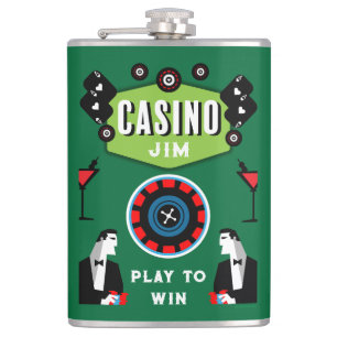 Casino Gambling Poker Roulette Flachmann