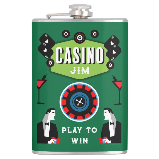 Casino Gambling Poker Roulette Flachmann (Vorderseite)