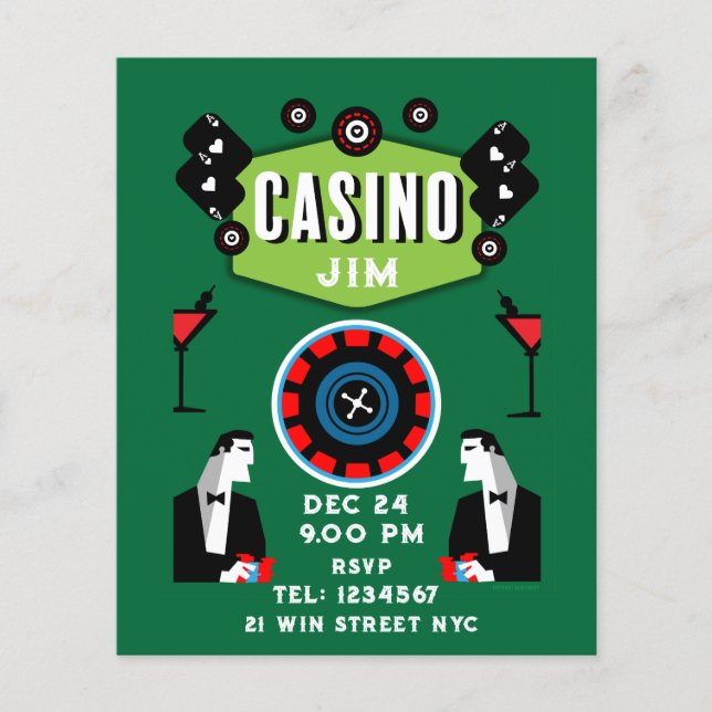 Casino Gambling Poker Roulette Flyer (Vorne)