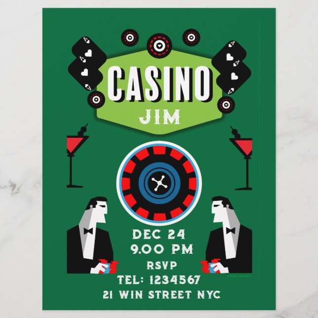 Casino Gambling Poker Roulette Flyer (Vorne)