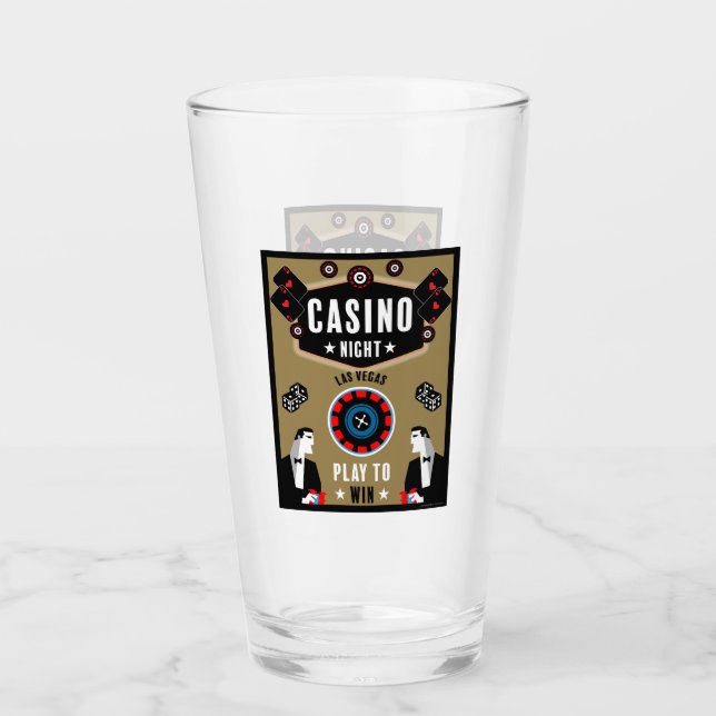 Casino Gambling Poker Roulette Glas (Vorderseite)